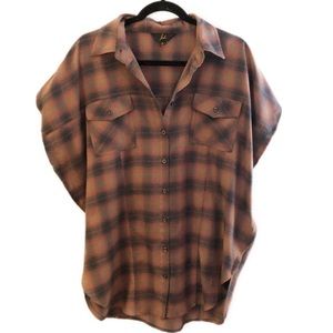 Jack by BB Dakota Plaid Flannel Poncho/Pullover